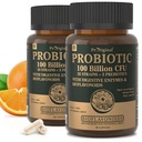Probiotyki z prebiotykami dla mężczyzn i kobiet - 35 Szczepów Organic Probiotic 100 Miliard CFU dla Gut & Digestive Health, Vegan Acidophilus Probiotics Supplement, Non-GMO Raw Probiotic 120 Czapki