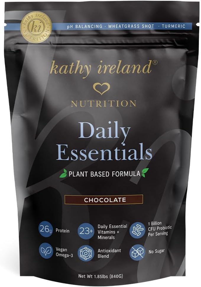 Kathy Ireland Nutrition Daily Essentials Plant- Based Protein Powder for Women, 26 g Vegan Protein, Lean Meal Replacement - Czekolada