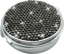 Bling pill Case for Purse Medicine Vitain Container Pocket Pill Case Okrągłego Organizatora Medycyny Witaminy / Oleje rybne / Suplement Travel Medicine Kit (3 Komora czarny)