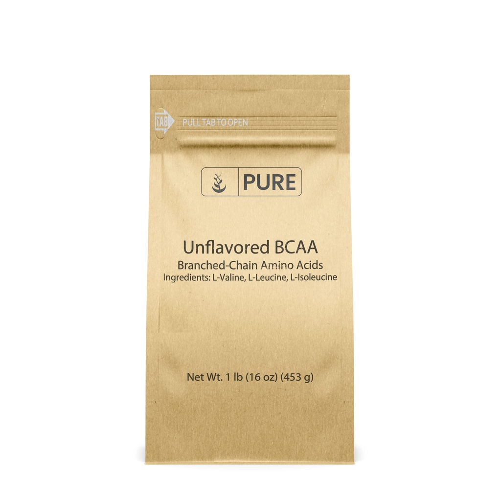 Pure Original Ingredients Unflavored Instantised BCAA (1lb) Proszek, Rozgałęziony łańcuch esential aminoacids, Suplement