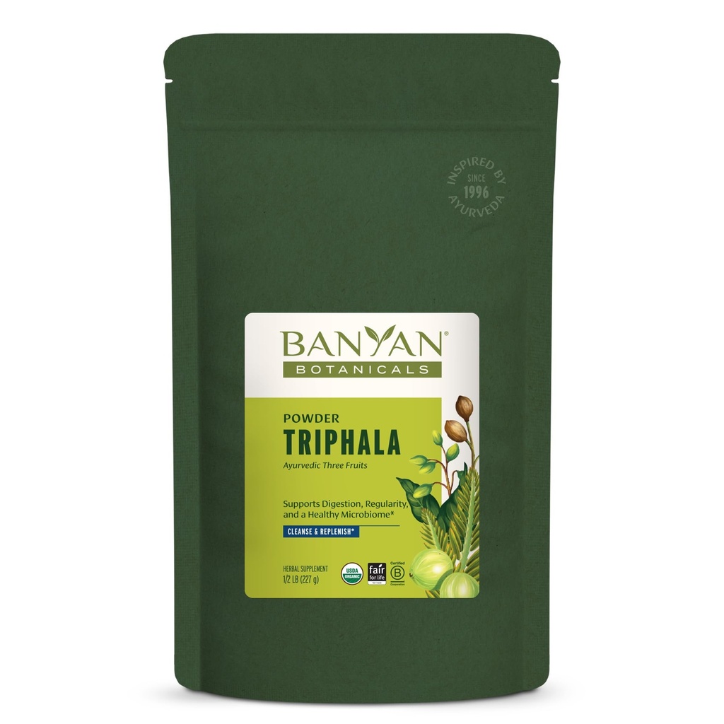Banyan Botanicals Triphala Powder - Organic Disease Supplement with Amla, Haritaki & Bibhitaki - Disease, Colon Support & Healthy Gut Microbiome * - 1 / 2 lb - Non-GMO Sustainable Sourced Vegan