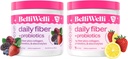 Belli Welli Daily Fiber Supplement Bundle z Collagen, Probiotyki i Electrolytes - Lemoniada truskawkowa & Wild Berry Flavors - Wsparcie trawienia, Gut Balance, & Debloating - 32 Sługi