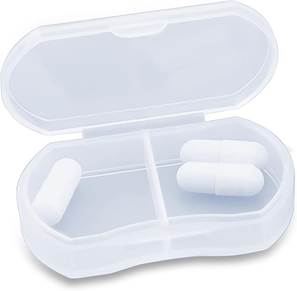 Skrzynka na pióro do torebek małych piór organizator przenośny podróży codzienne pojemniki na pióro AM & PM Mini pill Box Witamina, olej rybny, suplement Holder (1 PCS, biały)