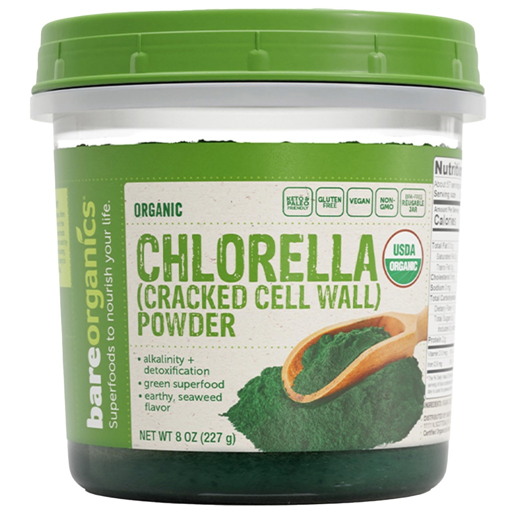 BareOrganics 12522 Chlorella w proszku, 8 uncji