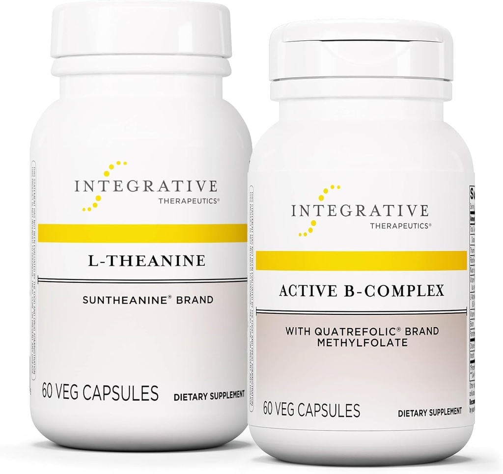 Interaktywny zespół terapeutyczny z Active B- Complex, 60 Kapsułek i L- Theanine, 60 Kapsułek - Active B- Complex to Support Energy Metabolics with 8 B- Vitamin * - L- Theanine to Support a Relaxed State *