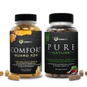 KaraMD Pure Nature & Comfort Guard Bundle 124; Zielone całe jedzenie, Owoce i warzywa Suplement + Wsparcie ruchu 124; Non-GMO, Wegan, Gluten- Free (30 Służb każdy)