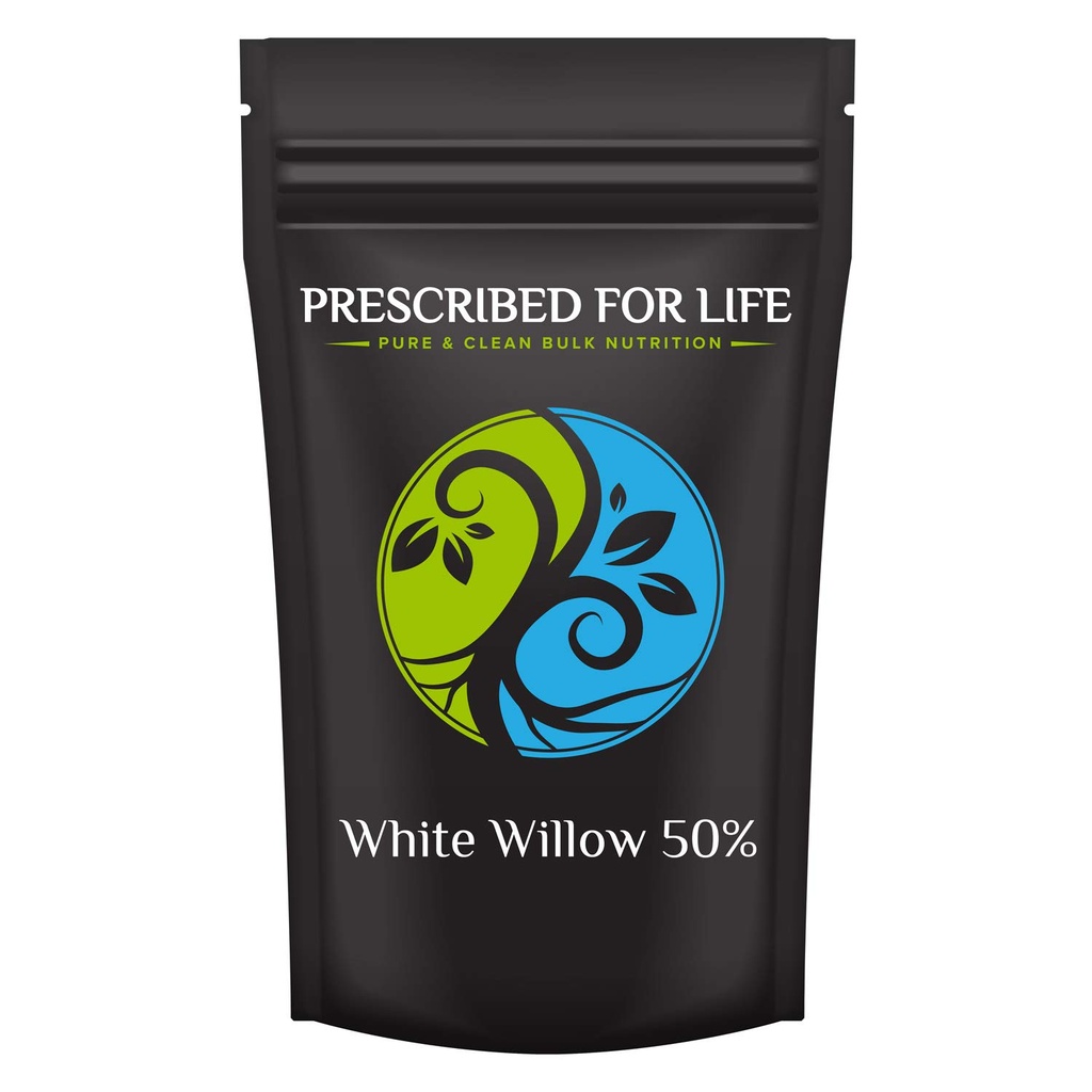 Prescribed For Life White Willow Powder 50% Salicin | Pure White Willow Bark Extract | Natural Salix Alba Extract for Comfort & Ease | Gluten Free, Vegan, Non-GMO (2 oz / 56 g)
