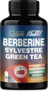 Ekstrakt Cadane Berberine - Berberine Supplement z Gymnema Sylvestre, Green Tea & More - 150 Kapsułek do systemu immunologicznego, Poparcie zdrowia trawienia