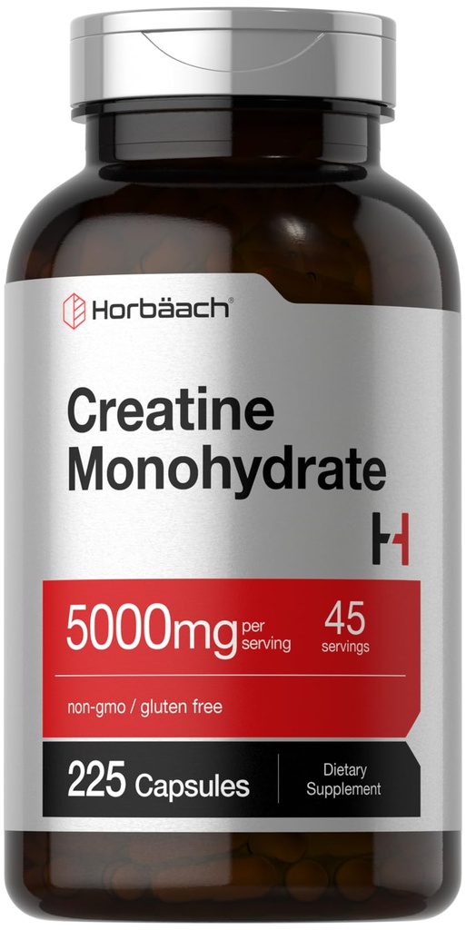 Horbäach Creatine Monohydrate | 5g | 225 Capsules