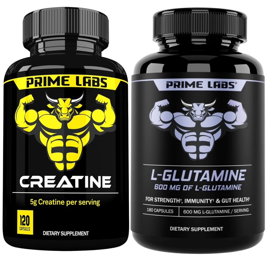 Prime Labs Monowodzian kreatyniny (120 ct) + L glutamina (180 ct)