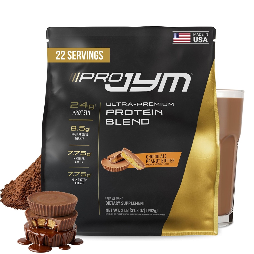 Pro JYM Czekoladowy Masło Peanut w proszku - izolaty białka serwatki, Kazeina, & Białko mleka, Lean Muscle Building for Men & Women, JYM Supplement Science, 22 Służenia