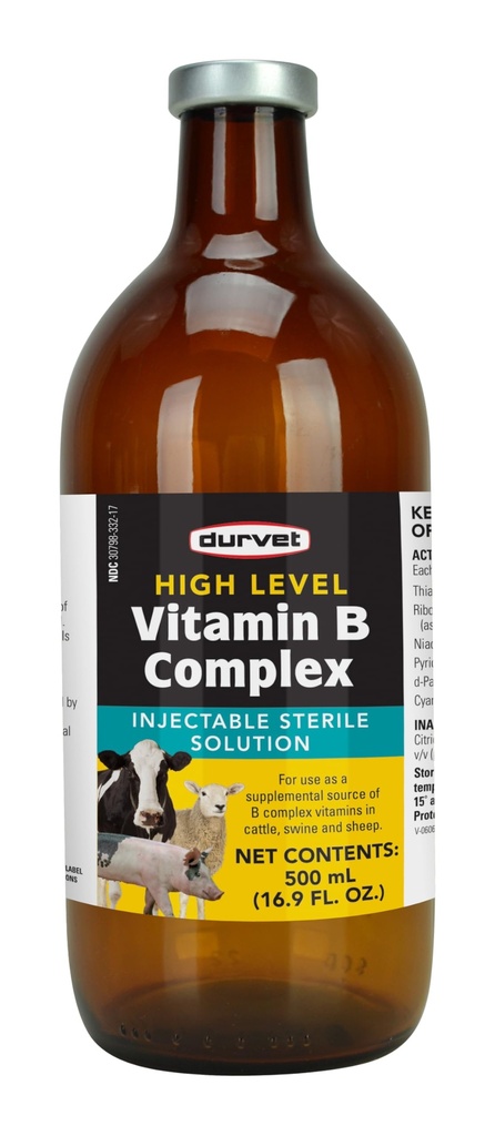Durvet 063404 Witamina wysokiego poziomu B Kompleks Yellow.500 Ml