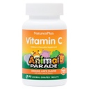 Natury Plus Animal Parade Sugar-Free Witamina C, Naturalny sok pomarańczowy Flavor - 90 Rozpinane tabletki zwierzęce - Wsparcie immunologiczne - Gluten Free - 45 Słupki