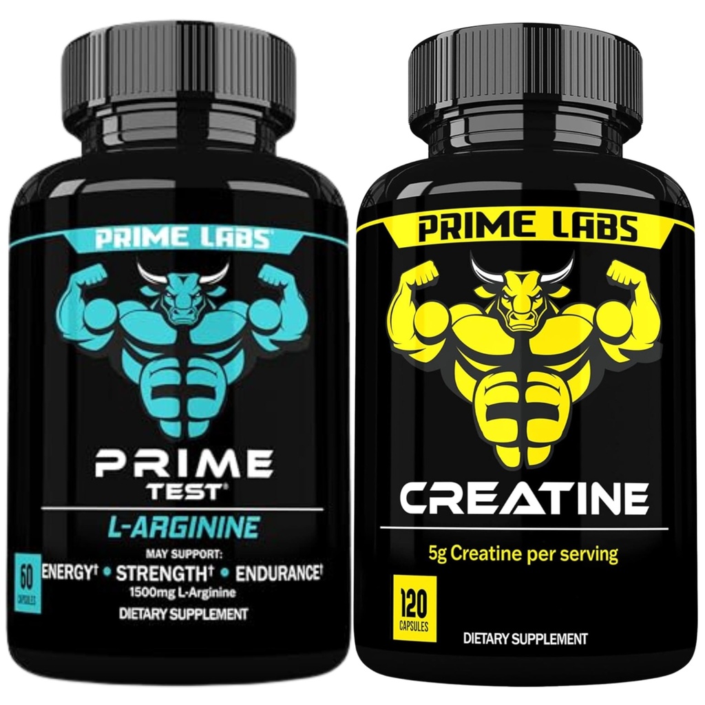 Prime Labs L Arginina (60 ct) + kapsułki kreatynowe (120 ct)