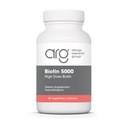 Alergia Research Group Biotin 5000 Suplement - 5000mcg Biotin, Witaminy do włosów, skóry i paznokci, Wysoka dawka, Kapsułki wegetariańskie, Hipoalergiczne, Gluten Free - 60