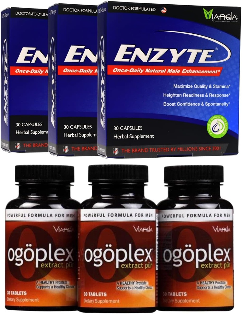 Enzyte ® + Ogoplex ® Bundle 124; Natural Mężczyzna Enhancement + Prostate & Climax Enhancement - 90 Day Supply of Each Brand