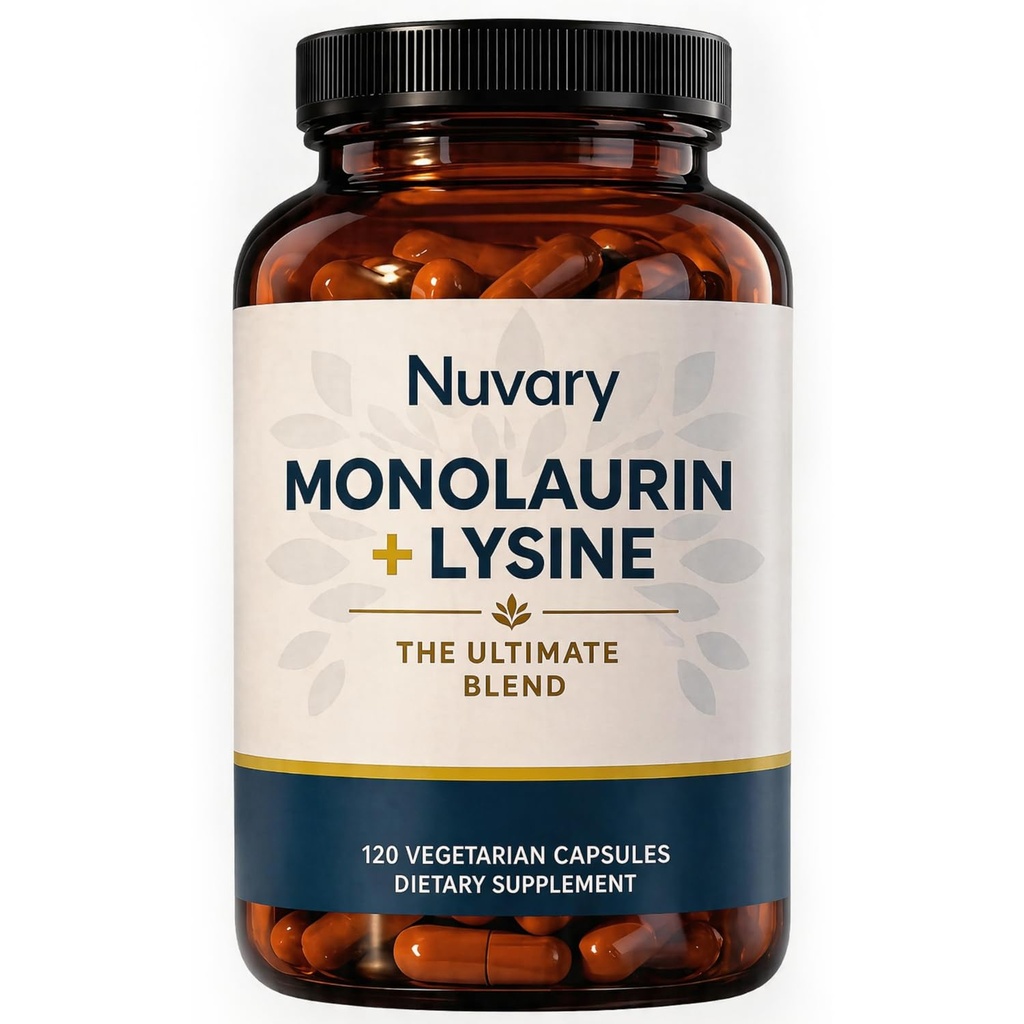 Monolaurin Lysine, Coconut-Derived Monolaurin | & Amino Acid Supplement 120 Capsules