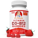 Witamina D3, B12 Gummies autorstwa dr Danielle, Vegan Daily Supplement dla dorosłych i dzieci, Non-GMO, Witamina D3 1000 j. m. & 250 µg Witamina B12, 2 Miesiące Dostawy (60 Gummies)