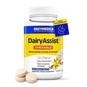 Enzymedica DairyAssist Chewable, 2- in-1 Enzymy trawienne na trawienie mleczne, Laktoza i Caseina, Stała formuła do oczyszczania gazu i rozdmuchiwania, 60 Tabletki do żucia