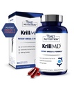1MD Nutrition KrillMD - Antarctic Krill Oil Omega 3 Supplement with Astaxanthin, EPA, DHA | 2X More Effective Than Fish Oil | 60 Softgels