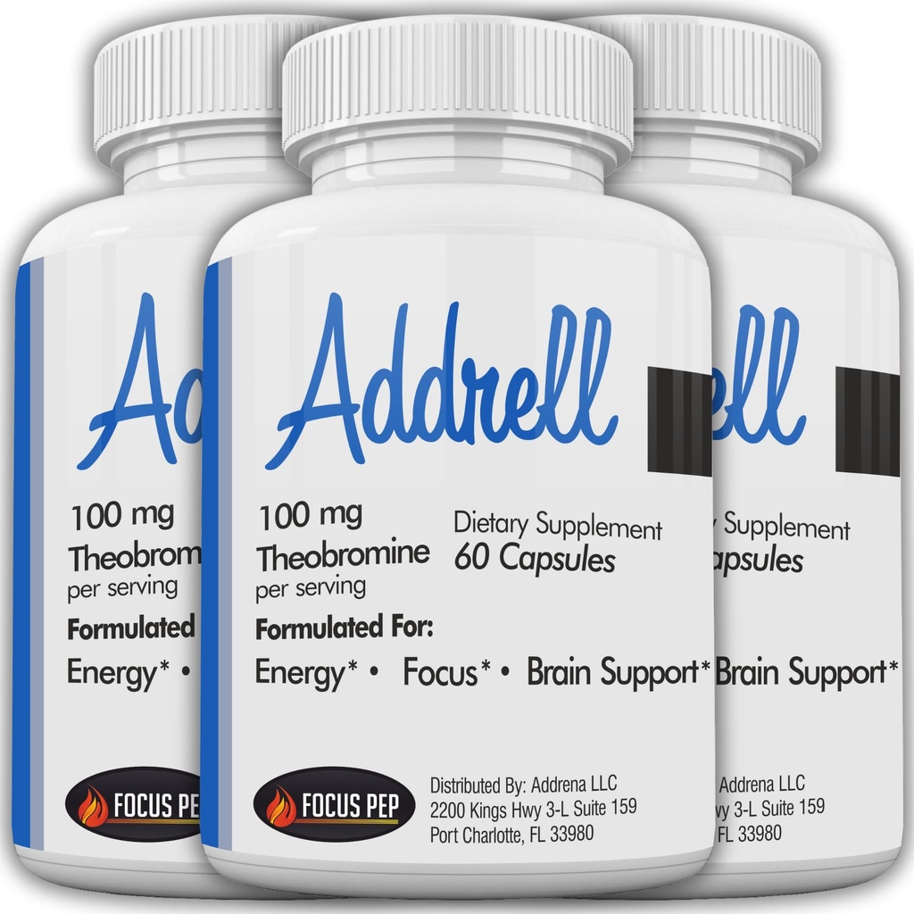 Addrell Energy Stimulant Pills - Suplement do badań Alternatywny Pil, Naturalne suplementy nootropowe i Cognitive Enhancer Substitute do zwiększenia świadomości mentalnej dla kobiet & Men- 180 Kapsułki