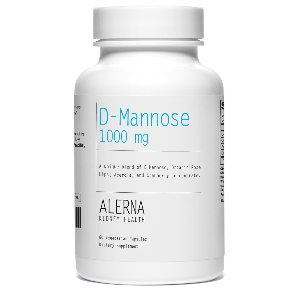 D- Mannose 1000 mg - Trakt moczowy Zdrowie - z koncentratem żurawinowym, Organic Rose HIPS, Acerola Extract - 60 Kapsułki wegetariańskie