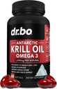 Kryl Omega 3 500mg - Olej kryla antarktycznego 1000mg Softgels kapsułki EPA, DHA, Astaksantyna, fosfolipidy - Omega 3 Kwasy tłuszczowe suplementy, Naturalne czyste suplementy dla kobiet i mężczyzn - 60 Softgels