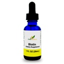 Płyn Biotin B7 - Wysoka absorpcja, Cold- Pressed D- Biotin USP, Vegan, Alkohol - wolne, Podjęzykowe krople, Brak sztucznych aromatów, Blue Cobalt Butelka szklana dla potencji i czystości - 1 oz