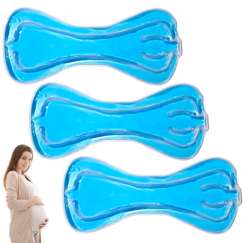 Perineal Cold Packs Gel, Reusable Postpartum Ice Pack, Hot and Cold Pads for After Delivery Essentials Postpartum-Uterine Cramps and Hemorrhoid Relief, Helps Reduce Swelling (Blue 3 Count)
