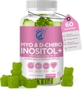 Inositol Gummies PCOS z folianem i witaminą D - Myo & D- Chiro Inositol Blend, 40: 1 Stosunek, 60 Jabłkowe Flavor Gummies