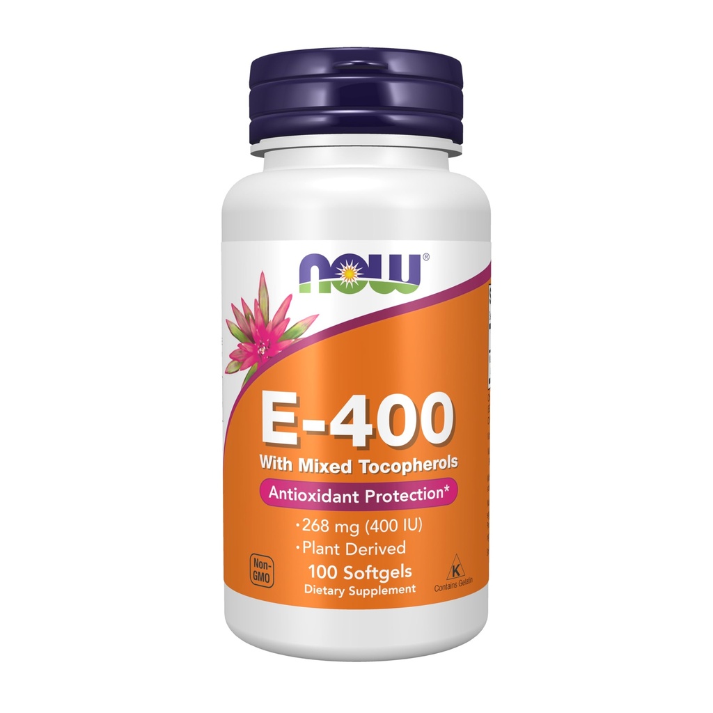 Teraz żywności Suplementy, Witamina E- 400 IU Mieszane Tokoferole, Antyoksydant Protection *, 100 Softgels