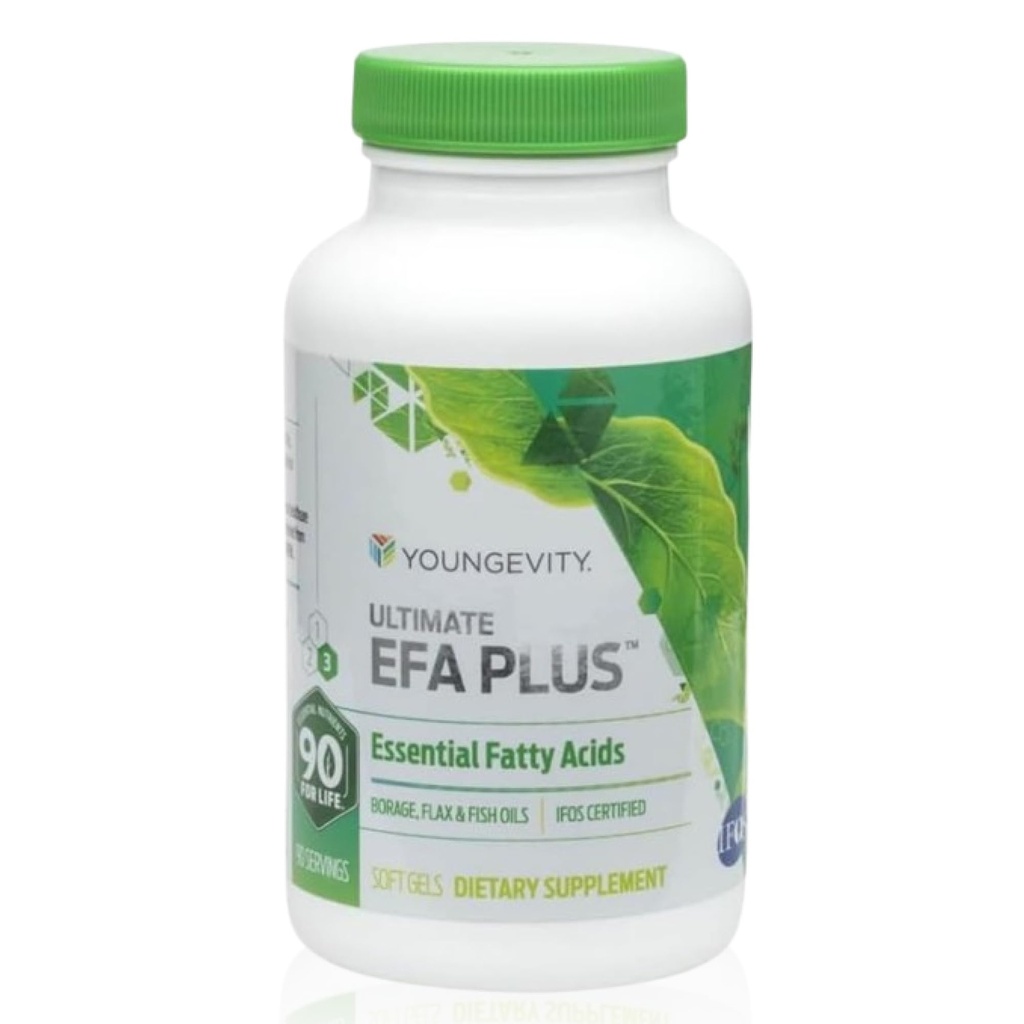 Ultimate EFA Plus by Youngevity, 90 soft gels | Omega 3-6-9 fish oil, heart and brain support, memory and focus, antioxidant properties, bone and skin health, 90 softgels