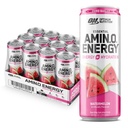 Optimum Nutrition Amino Energy Sflaging Hydration Drink, Electrolytes, Kofeina, Amino Acids, BCAA, Sugar Free, Arbuz, 12 Fl Oz, 12 Pack (Packaging May Vary)