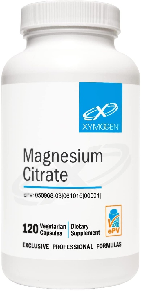 XYMOGEN Magnezu Cytryny kapsułki - Wegański suplement magnezu dla kobiet i mężczyzn - Regularność, Mięśnie, Kości + Suplementy zdrowia serca (120 Kapsułki)