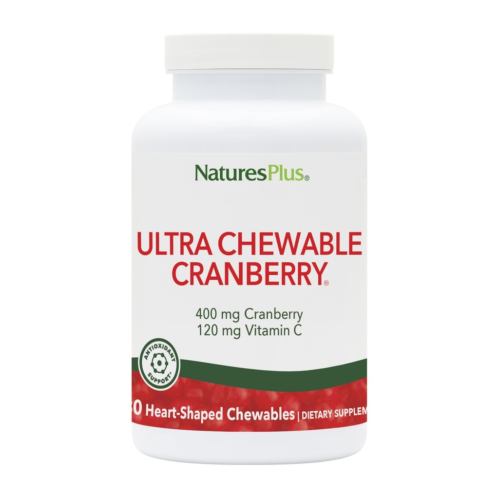 Nature Plus Ultra Żurawinowe Jagody - 400 mg, 180 Tabletki wegetariańskie - Naturalny suplement żurawinowy, Promotes Urnary Tract Health - Non-GMO, Gluten- Free - 90 Służenia