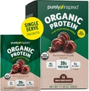 Proch do protein organicznych, 14 jednorazowych zestawów do podawania, bogata dekadencka czekolada - 20 g proszku z proteiny na bazie plantacji dla koktajli i shake 'ów - Wolny od dairy-, niemodyfikowany genetycznie - dla mężczyzn i kobiet