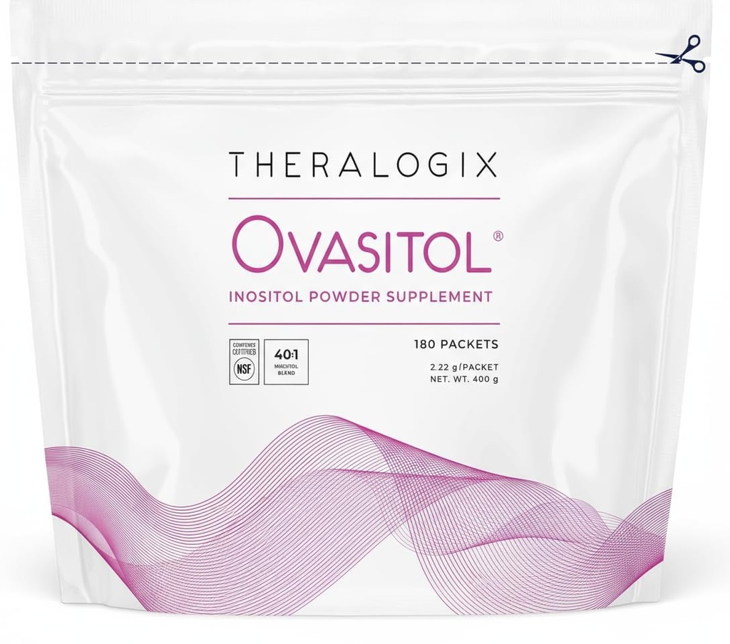 Theralogix Ovasitol Inositol w proszku Pakiety - 90- Day Supply - Myo- Inositol & D- Chiro Inositol dla Hormon Balance & Ovarian Function Support * - NSF Certified - 180 Pakiety