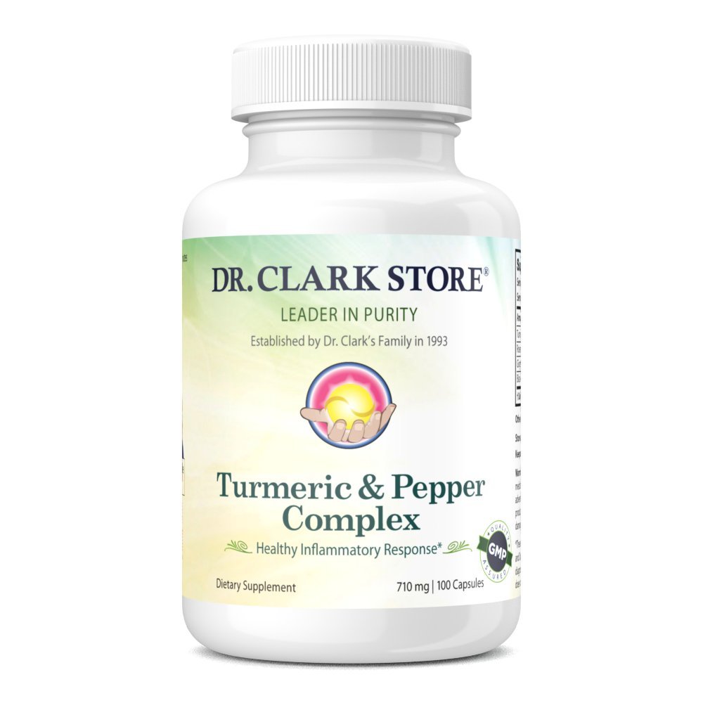 Dr Clark Store Turmeric & Black Pepper Extract - 710mg, 100 kapsułek, wsparcie immunologiczne, przeciwutleniacz, suplement diety dla dorosłych