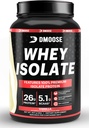 Domoose Whey Isolate Protein Powder I 26 g Protein I 5.1g BCAAS I Gluten Free I Pomaga utrzymać masę mięśniową & zmniejszyć czas odzyskiwania I Czekolada & Wanilia I 30 Służenie