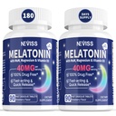 Melatonina 40 mg dla dorosłych - Szybkie rozpuszczanie i żucie Sublingual Sleep Supplement - Dodatkowa moc Melatonina z witaminą D3 & MSM, Selenium dla zdrowia Odpoczynek Cykl, głębokie Zzzs, Sugar- Free, 180 Służenie