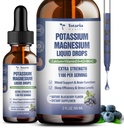 (2 opakowania) Potasu suplement magnezu krople płynne - 200mg potasu i 600 mg Triple Complex Magnezu glicynian ciecz Olejek cytrynowy Wysoka Absorpcja Potasio Wsparcie kości, Mięśnie, Kurcze nóg