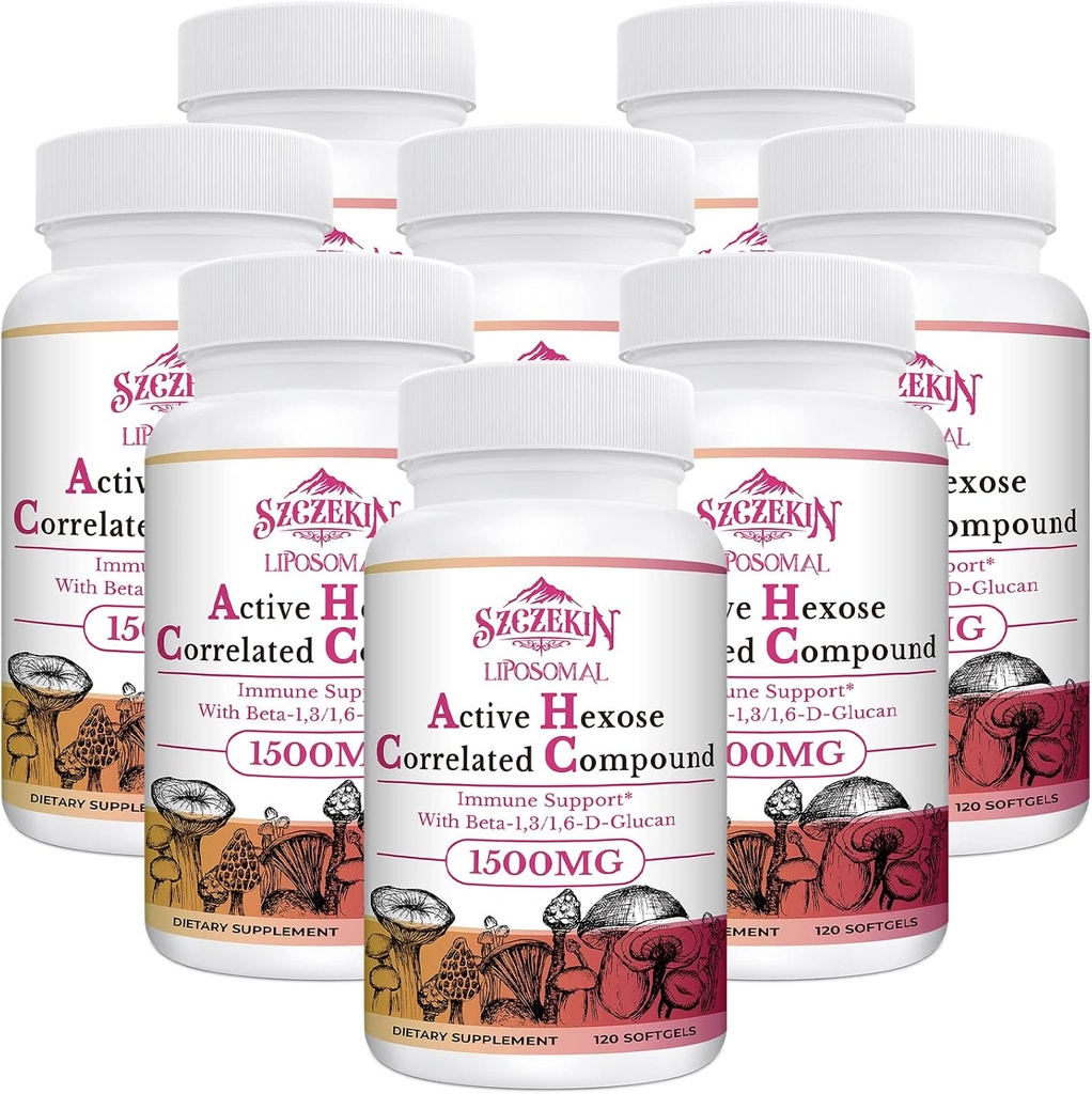 1500mg Liposomal Active Hexose Corerelated Supplement, 960 Soft żele Beta- Glukany z naturalnym Mushroom Extract, System immunologiczny, Wątroba Funkcje, Zachowanie T- Cell & Killer Cell Aktywność