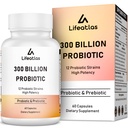 300 Miliard CFU Probiotyki - Probiotyki dla Kobiet i Mężczyzn, 12 Probiotycznych Cieśnin Plus Prebiotyk, dla Immune & Digestive, Gut Health, Rozkwit gazu, Szafka Stabilna - 60 Czapki