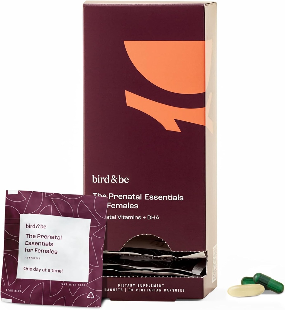 Prenatal Essentials dla kobiet - Witaminy do wsparcia ciąży - Kwas foliowy, Methylled Folate, DHA (Omega-3), Cholina i więcej - 30-Day Supply