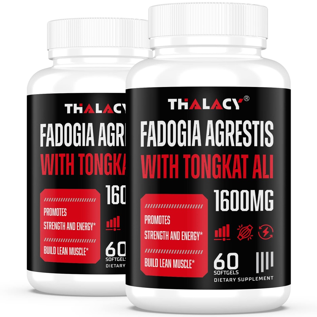 1600mg Fadogia Agrestis Tongkat Ali Supplement, Fadogia Agrestis Extract for Men with Ashwagandha - Maksymalna moc, 120 Softgels