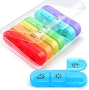 AIMI Cotygodniowy Pill Organizer 3 razy dziennie, duży 7 dni Pill Box 3 razy dziennie z oddzielnym kontenerem, Przenośny Pill Case for Medication, Witaminy, Olej rybny i suplementy