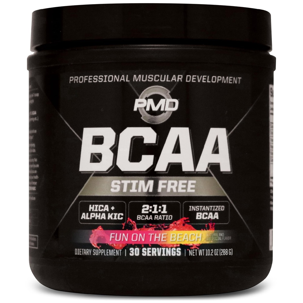 PMD Sports BCAA Wolna Acids Amino - Lepsza wydajność treningu, Zwiększona odzysk energii, Daily Energy, Muscle Builder i Muscle Sparing - BCAA Powder Drink Mix - Zabawa na plaży (30 Sług)