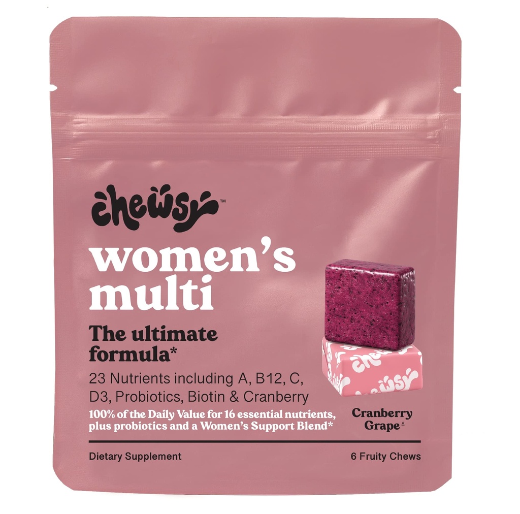 Chewsy - żetony wieloskładnikowe - Wsparcie immunologiczne i energetyczne, Witaminy C, B12, A, D, E, Kwas foliowy, Probiotyki, Biotin - 6-dniowe dostawy
