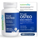 NatureCity True- Osteo Plant- Based Supplement for Bone Strength 124; AlgaeCal Wapń & Magnez, Witamina D3, Witamina K2, Krzem 124; Delikatność na żołądku (120 Kapsułki wegetariańskie)