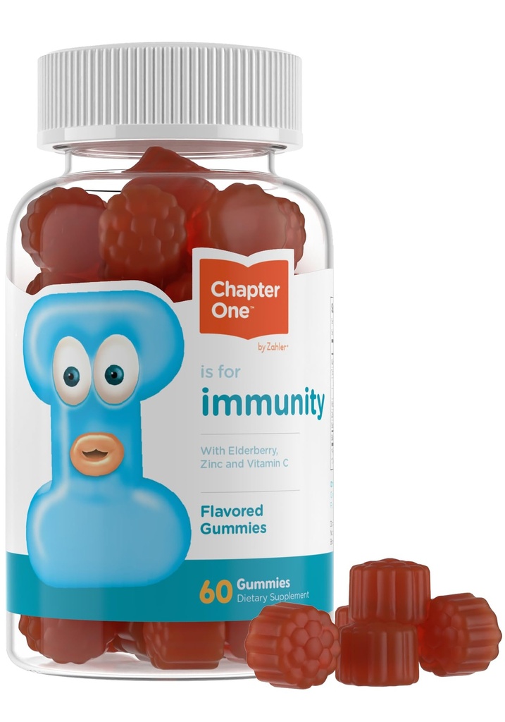 Zahler - Rozdział 1 Gummie wsparcia immunologicznego dla dzieci z witaminkami C, Cynk & Czarna Elderberry (60 Flavored Gummies) Koszerna Immunitet Witamina C & Gummies Elderberry dla dzieci i dorosłych - Made in USA